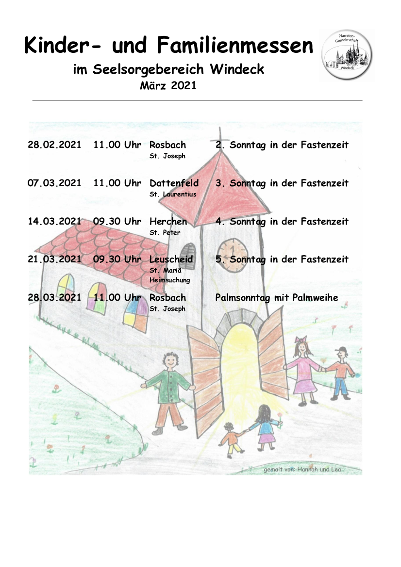 Familienmessen im März 2021